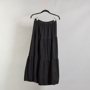 [Vintage] black cotton peasant skirt